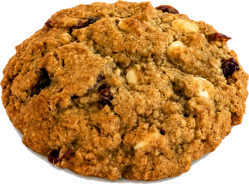 Cranberry, white chocolate and oat cookie
